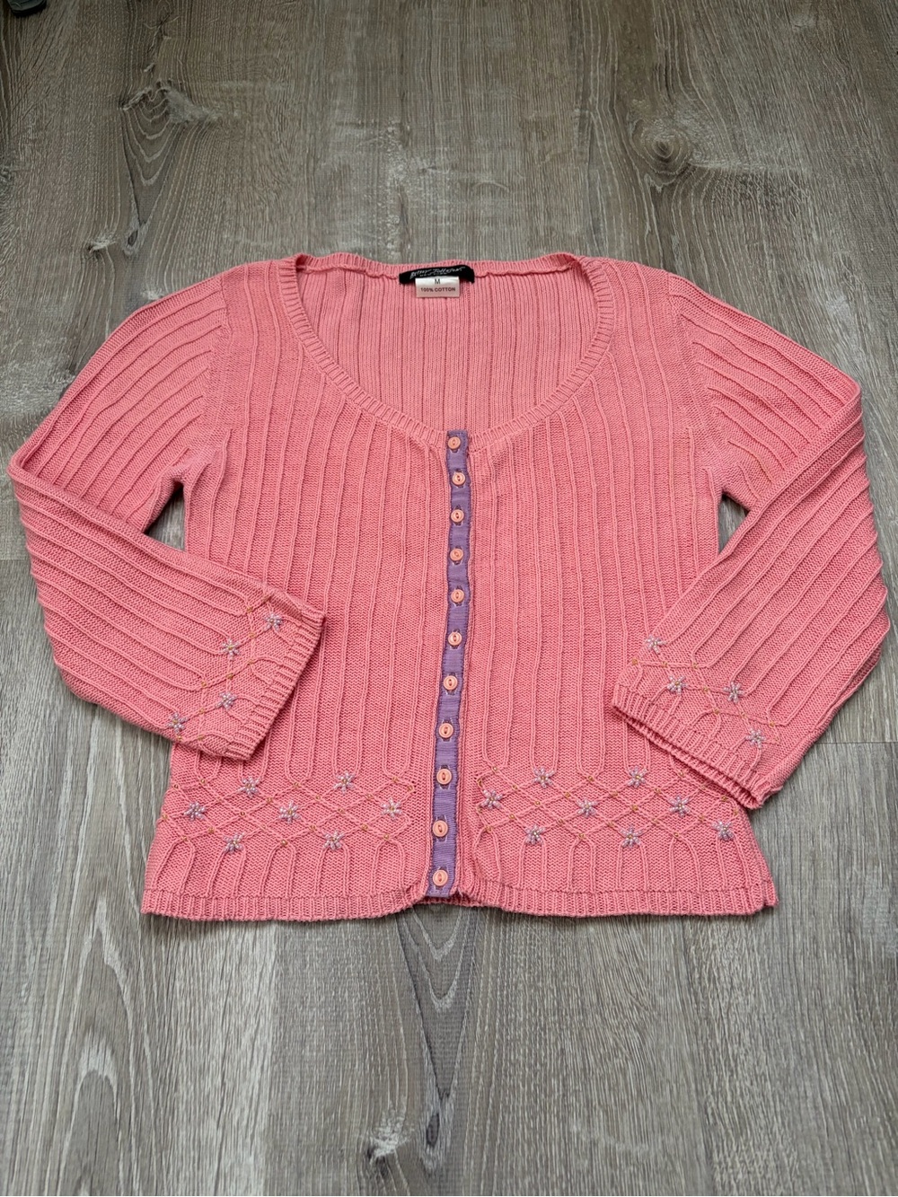 Vintage Betsey Johnson Pink Beaded Cardigan